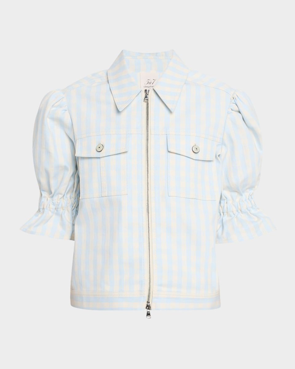 Holly Gingham Short-Sleeve Jacket